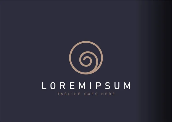 Dairesel girdap çizgisi logosu tasarımı. Soyut girdap çizgisi ikon tasarımının vektör illüstrasyonu. Vektör satırı sanat tasarımı