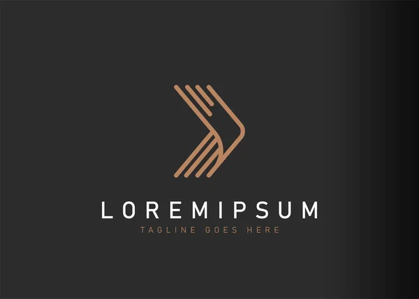 Muhasebe logosu tasarımı. Basit ileri ok simgesi tasarımının vektör illüstrasyonu. Çizgi sanatı tarzında lojistik logo tasarımı.