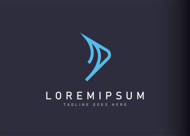 Mali forvet logosu tasarımı. Soyut finansal lojistik ileri ok ikonu tasarımının vektör illüstrasyonu. Çizgi sanatı tarzında modern logo tasarımı.