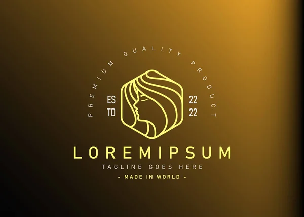 Güzellik logosu tasarımı. Güzellik merkezinin vektör çizimi, kuaför ikonu tasarımı. Çizgi sanatı tarzında modern logo tasarımı.
