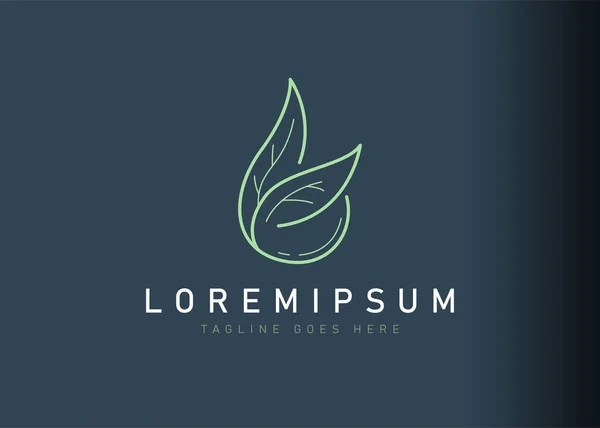 Biyolojik yağ logosu tasarımı. Yaprakların ve petrol gazının vektör çizimi. Vintage logo tasarım vektör çizgisi şablonu