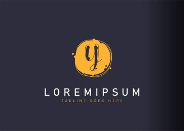 Baloncuk Y harfi logo tasarımı. Y harfi simge tasarımının soyut baloncuğu çizimi. Vektör tasarımı