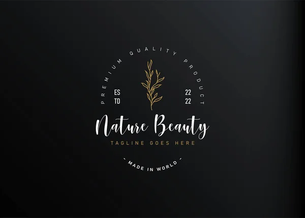 Botanical Logo Design Inspiration Vector Illustration Elegant Botanical Feminine Hand — Stock Vector