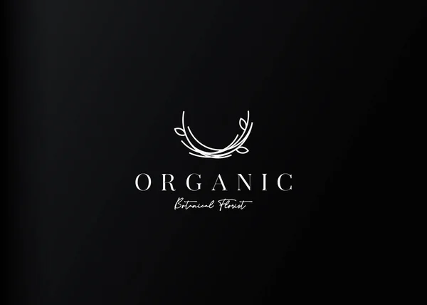 Bitki dallarının vektör illüstrasyonu kuş yuvası oluşturur. Klasik Modern Logo Çizgisi Sanat Şablonu