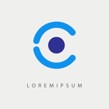 C Letter people Logo Design. Vector Illustration of letter c resembles a person. Vintage Modern Logo Line Art Design Template