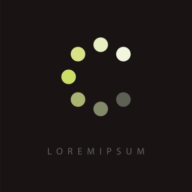 C Letter Circle Loading Logo Design. Vector Illustration of C Letter Initial Color Circular. Vintage Modern Logo Line Art Design Template