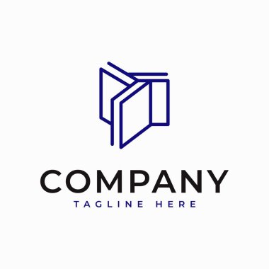 Üç Kitapçı 'nın Vektör İllüstrasyonu. Klasik Modern Logo Çizgisi Sanat Şablonu