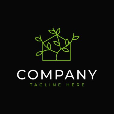 Doğa Bahçesi Yaprağı 'nın Vektör İllüstrasyonu. Klasik Modern Logo Çizgisi Sanat Şablonu
