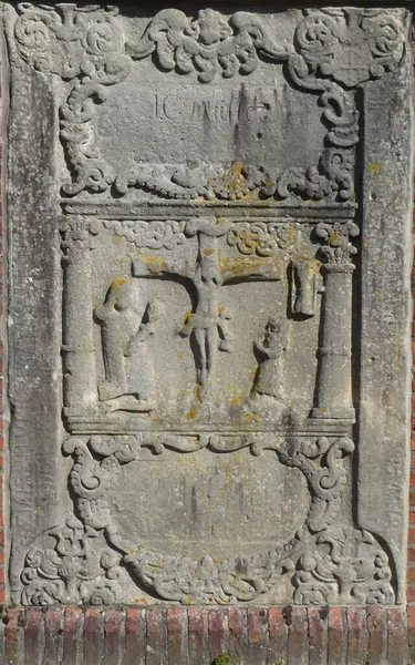 Old Christian Tombstone Probably Middle Ages — Stock Photo, Image