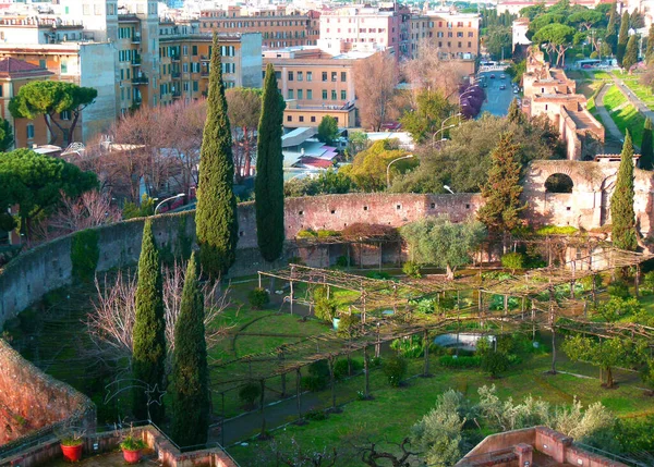 Vista Telhado Abaixo Está Jardim Basílica Santa Croce Gerusalemme Paredes — Fotografia de Stock