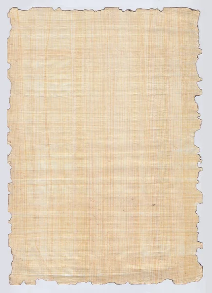 Makro Oryginalnej Ręcznie Robionej Powierzchni Papieru Papirusowego Spalonej Krawędziach — Zdjęcie stockowe