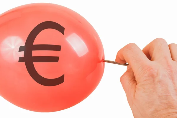 Explosão da bolha do euro — Fotografia de Stock