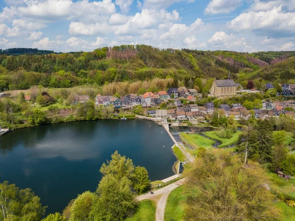 Aerial View Monastery Church Sankt Maria Magdalena Wuppertal Beyenburg Located — Stock Photo, Image