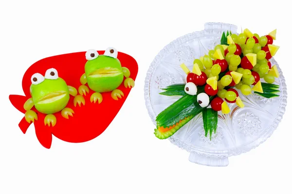 Apple frog and cucumber crokodile Royalty Free Stock Photos