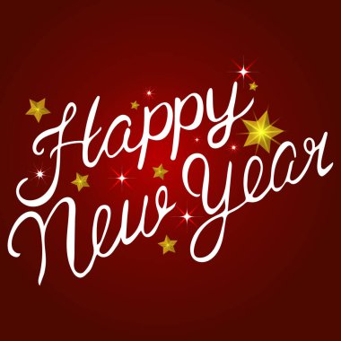 Mutlu yıllar, tebrik kartı tasarım dairesi el yapımı kaligrafi. Vektör çizimi. Vektörler.