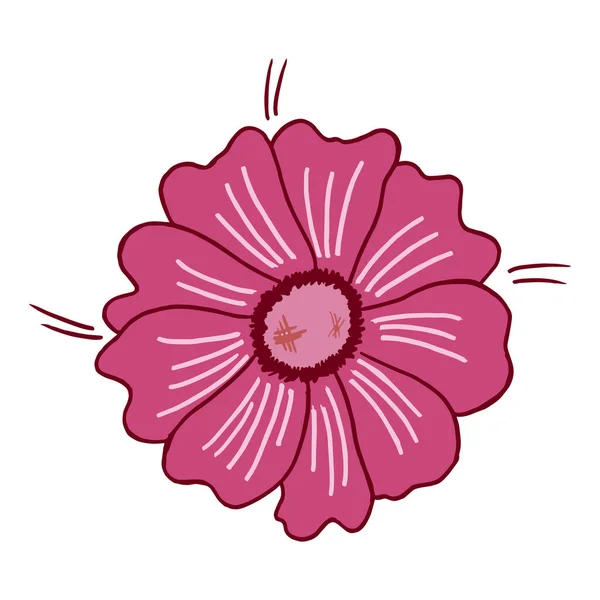 Doodle Illustration Flower Spring Season Hand Drawn Simple Element Vaentines — Stock Vector