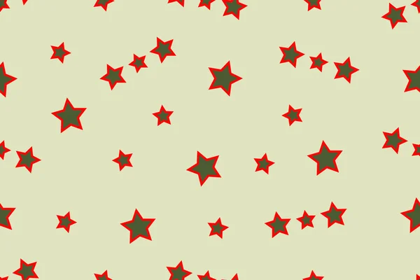 Stars with red borders on a white background seamless pattern. Perfect background for military or patriotic holiday illustration. Military Art Green Texture. — Stock Vector