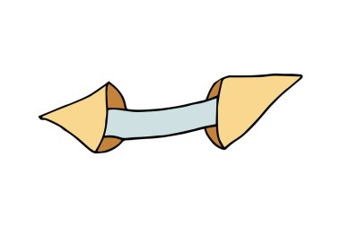 Vektör formatında Doodle tarzı şans kurabiyesi çizimi. Çin tatlısı. Kehanetli fal kurabiyeleri. Renkli vektör illüstrasyonu.