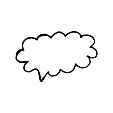 El çizimi Sketchy Cloud şekilli Bubble Doodle. Kağıt konuşma baloncukları. Beyaz boş düşünce balonları, bağırma kutusu. Vektör İllüstrasyonu. Doodle tarzı. İzole edilmiş