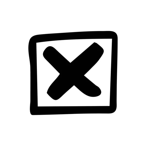 Σταυρός σύμβολο. Λάθος σύμβολο. Χέρι ζωγραφισμένο σταυρό σύμβολο που απομονώνεται σε λευκό φόντο. Στυλ σκετς. Διάνυσμα EPS 10 — Διανυσματικό Αρχείο