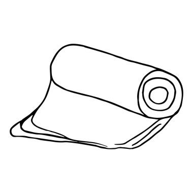 Elle çizilmiş sıcak ekose. Çizim tarzında siyah ve beyaz vektör çizimi. Sıcak bir battaniye. İç mekan, rahat ev, sıcaklık, tasarım için tek element, minimalizm, tek renk.