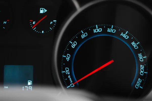 Speedometer of modern car, close up photo — Stock Photo, Image