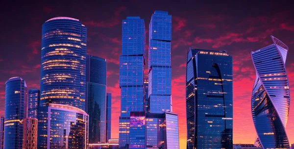 stock image Moscow-city, Russia. Moscow International Business Center. at sunset