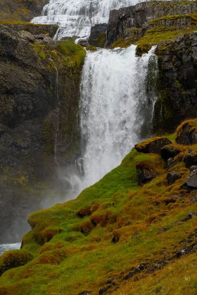 Водопад Dynjandi Fjallfoss Регионе Westfjords Севере Исландии Красивый Природный Ландшафт — стоковое фото