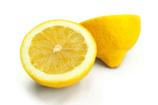 Zitronenschnitt isoliert auf weißem Hintergrund — Stockfoto