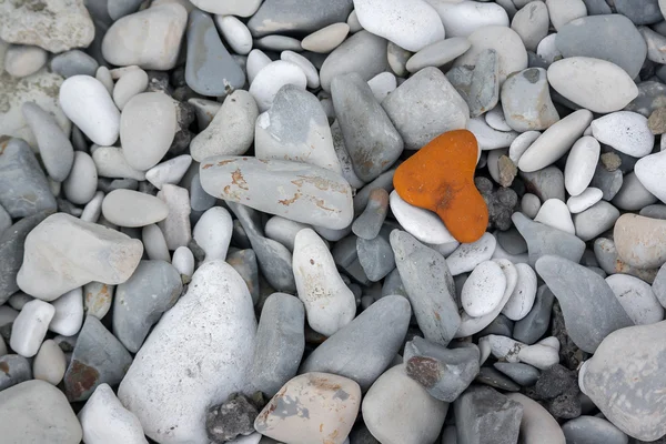 Pedra conceitual diferente individual na praia do mar — Fotografia de Stock