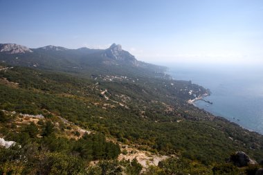 Güzel doğa dağ ve deniz manzara Kırım '