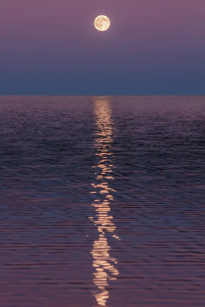 Luna riflessa sull'acqua. Bellissimo paesaggio naturale — Foto Stock