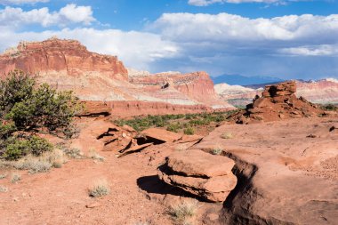 Panorama Point 'ten manzara Capitol Resifi Ulusal Parkı - Utah, ABD
