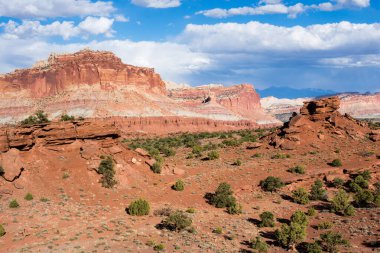 Panorama Point 'ten manzara Capitol Resifi Ulusal Parkı - Utah, ABD