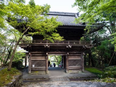 Kochi, Japan - April 6, 2018: Entrance gate of Chikurinji, temple number 31 of Shikoku pilgrimage clipart