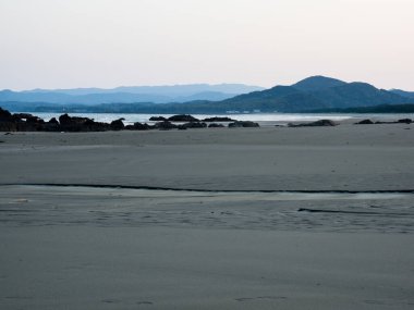 Gün batımından sonra Irino Sahili - Kuroshio, Kochi Bölgesi, Japonya