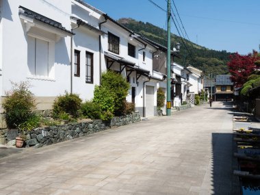 Tarihi Ozu Eski Kasabasında geleneksel Japon evleri - Ehime Bölgesi, Japonya