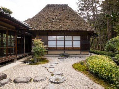 Çay evi ile Japon rock Bahçe