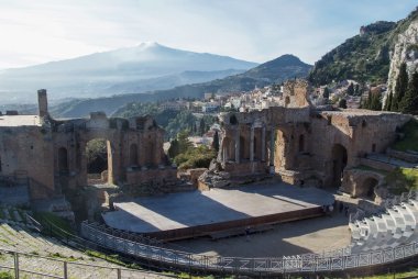 Teatro greco taormina, Sicilya, İtalya