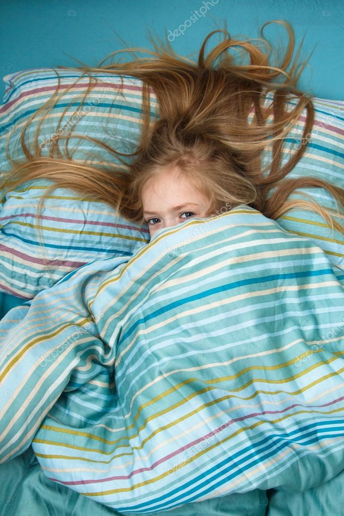 Little Girl 5 Years Old With Long Blonde Hair Scared In The Dream