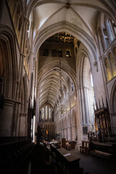 Londres Inglaterra Agosto 2018 Maravillosos Arcos Ventanas Góticas Catedral Southwark — Foto de Stock