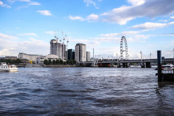 London England Augusti 2018 Vacker Solnedgång Över London Eye Berömda — Stockfoto