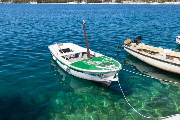 Rogoznica Croatia July 06Th 2021 Old Fishing Boats Anchored Town — Stock Photo, Image