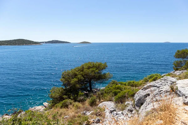 Wonderful View Open Sea Islands Archipelago Central Dalmatia Peninsula Rogoznica — Stock Photo, Image