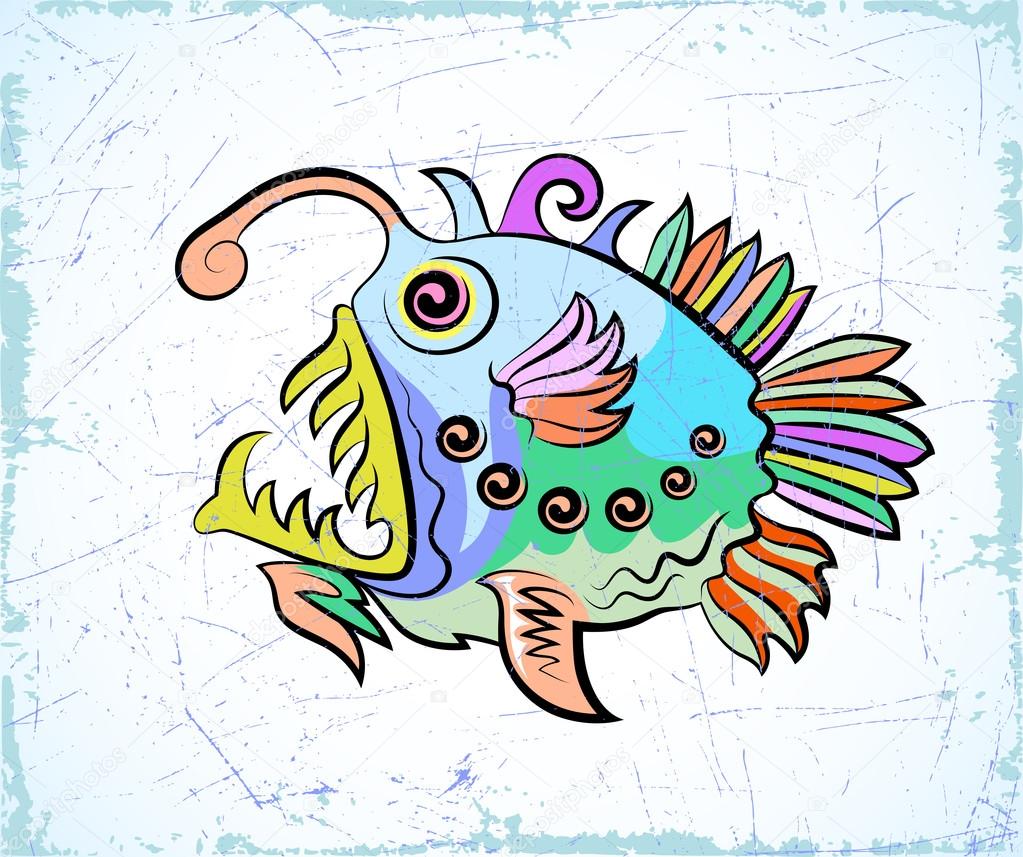 Disegno dei pesci stilizzati astratti di vettore — Vettoriali di alexcosmos