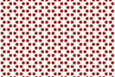 Kırmızı Çiçek Puantiyeli Arkaplan, Kusursuz Geometrik Desen Tasarımı.