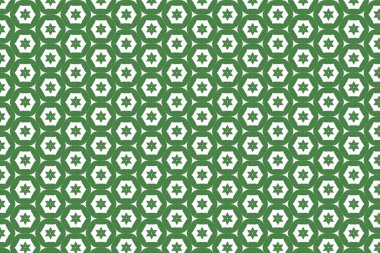 Yıldızlı Yeşil Desen. Basit Tasarım İçin Kusursuz Geometrik Desen.