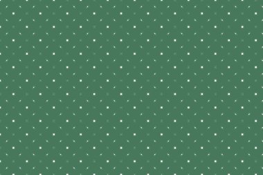 Polka Noktası Kusursuz Düzen. Kumaş, Hediye Paketi, Web Arkaplanı, Koleksiyon Defteri, Patchwork için Kareler, Noktalar, Yuvarlak Stili. Beyaz Noktalı Yeşil Arkaplan.