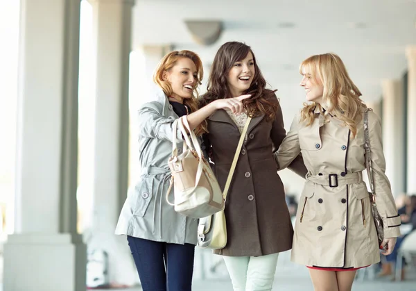 Grupp glad kvinnor skrattar tillsammans — Stockfoto