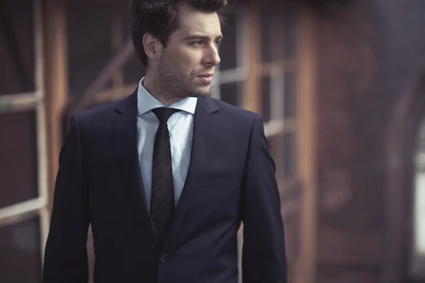 Handsome man with fitted suit — Stock Photo, Image